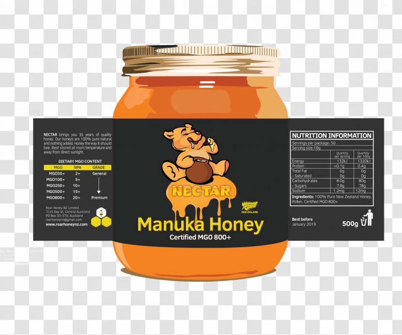 Label Mānuka Honey Brand - Superfood Transparent PNG