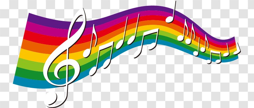 Musical Note Rainbow Clip Art - Silhouette - Hand-painted Notes Element Transparent PNG