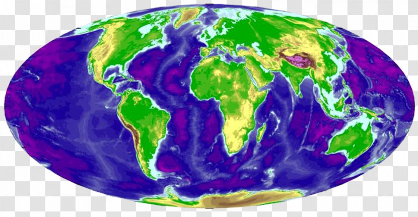 Earth Terrain Bathymetric Chart Topography Topographic Map - Globe - Blue Transparent PNG