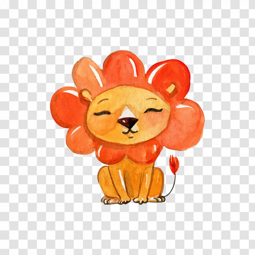 Lion Drawing Watercolor Painting Poster - Cartoon Transparent PNG