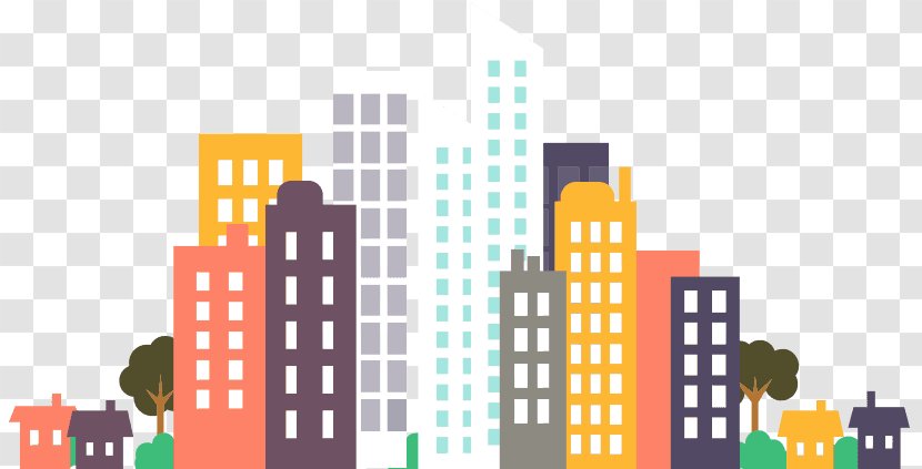 Flat Design City Drawing - Housing Transparent PNG