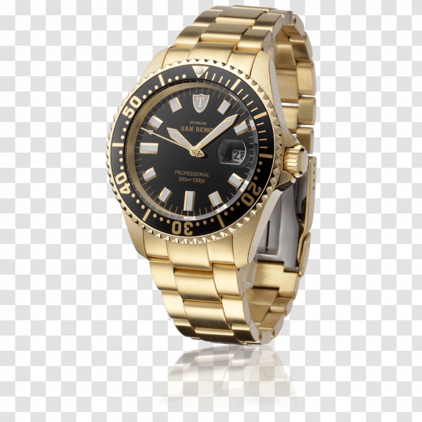 Automatic Watch De Tomaso Gold Diving - Power Reserve Indicator - Luxury Crown Transparent PNG