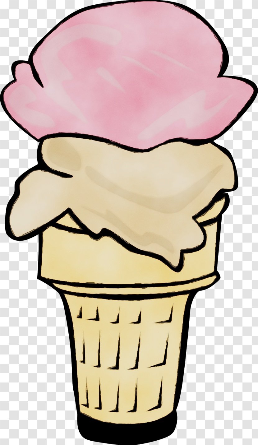 Ice Cream Cone Background - Frozen Dessert - Line Art Dondurma Transparent PNG