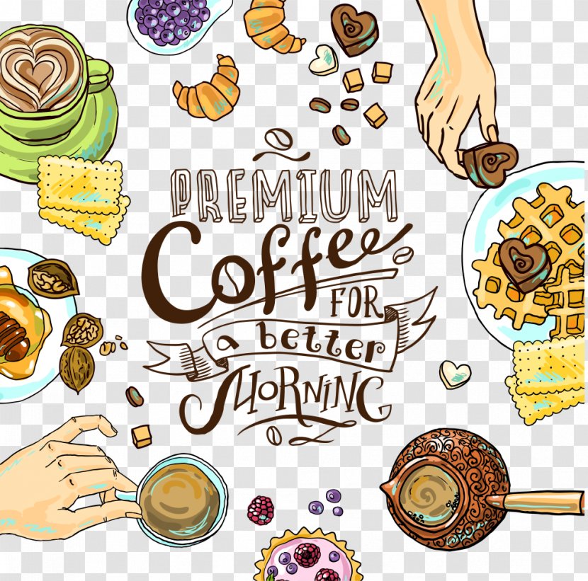 Coffee Cafe Illustration - Hand-painted Transparent PNG