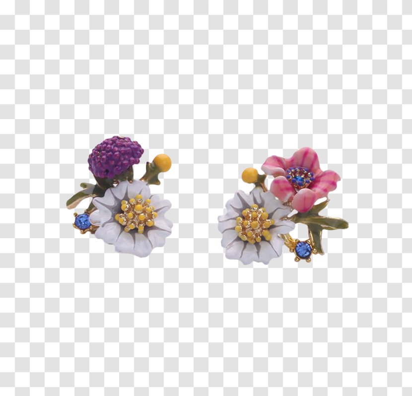Earring Jewellery Flower Gemstone Woman - Handbag - Enamel Earrings Transparent PNG