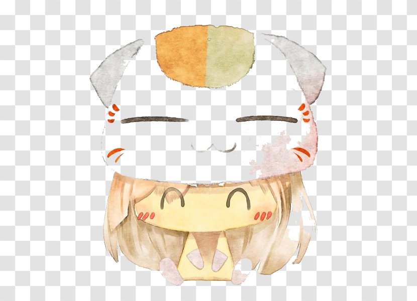 Moe Q-version Cartoon Watercolor Painting Hat - Heart - Cat Headgear Transparent PNG