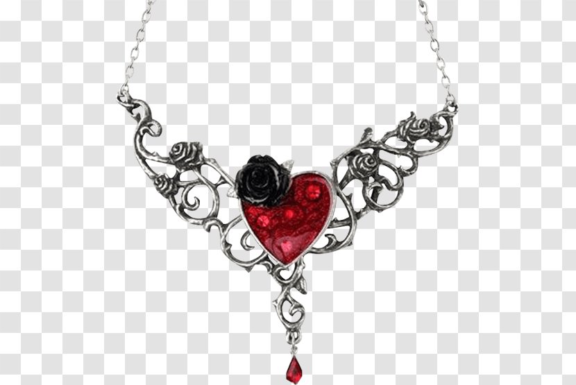 Rose Heart Blood Necklace Charms & Pendants - Crystal Transparent PNG