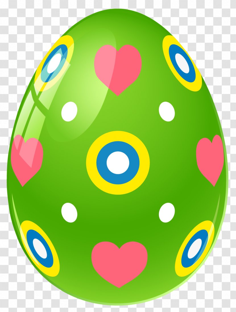 Easter Bunny Egg Clip Art - Christmas - Green With Hearts Clipart Picture Transparent PNG