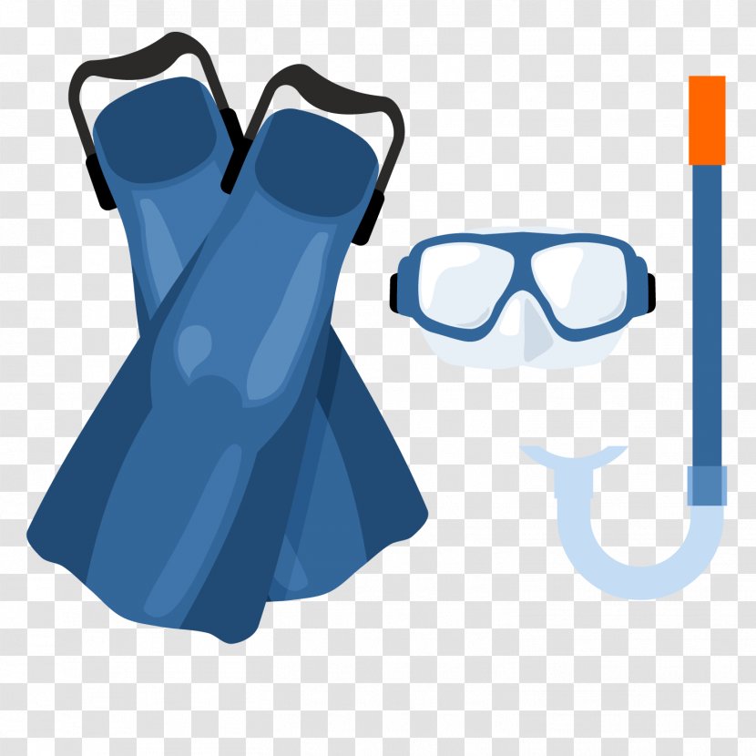 Snorkeling Swimfin Diving Equipment Clip Art - Cobalt Blue - Vector Transparent PNG