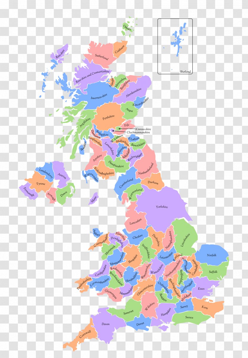 Counties Of The United Kingdom Map County - Area Transparent PNG