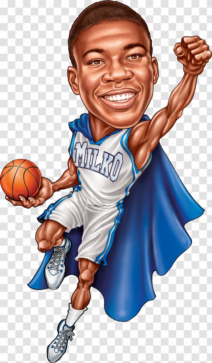 Giannis Antetokounmpo Milwaukee Bucks Cartoon Drawing - Basketball Player Transparent PNG