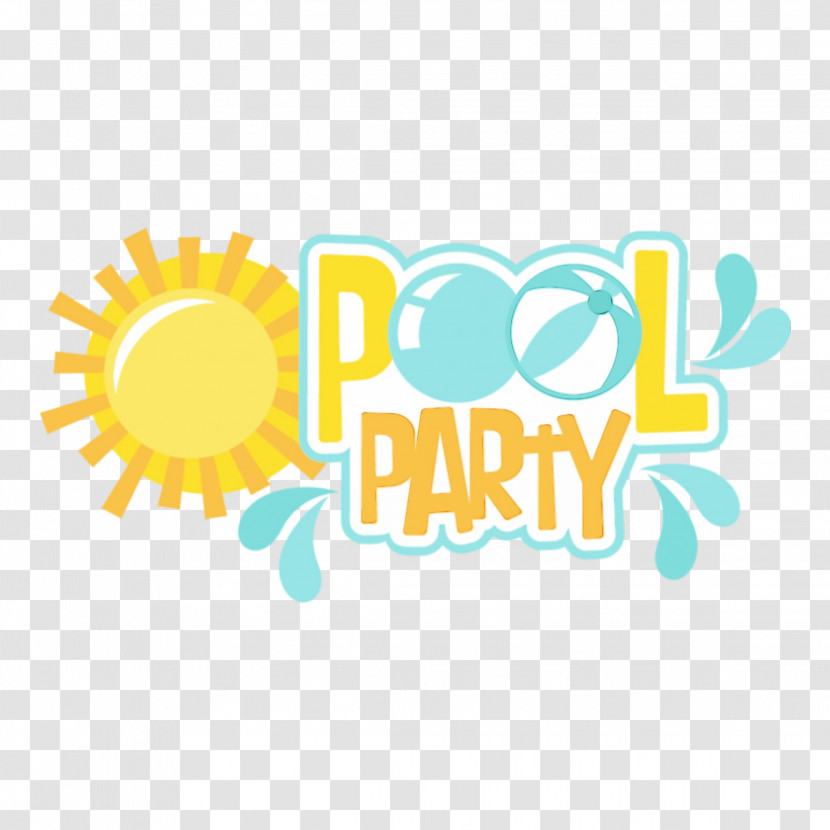 Swimming Pool Party Logo Birthday Silhouette Transparent PNG