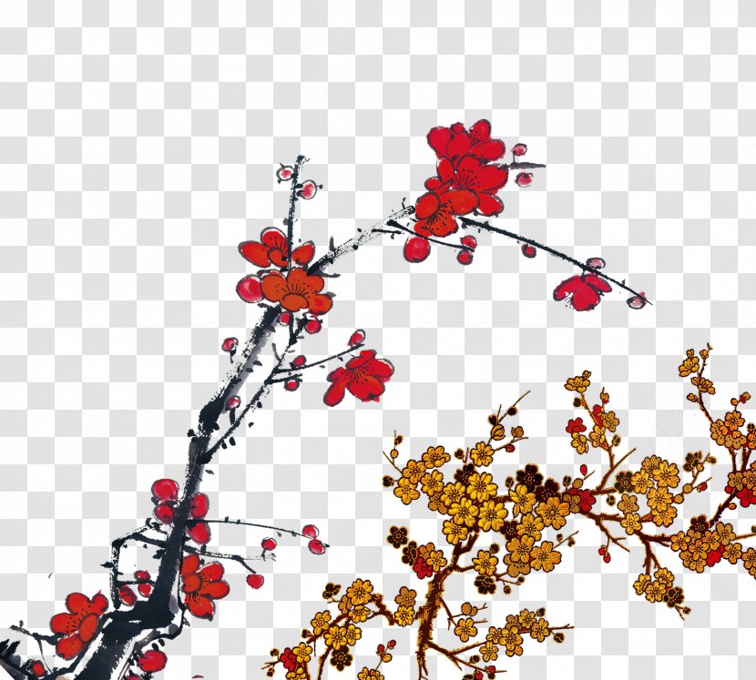 Flower - Plum Blossom - Chinese Wind Element Transparent PNG