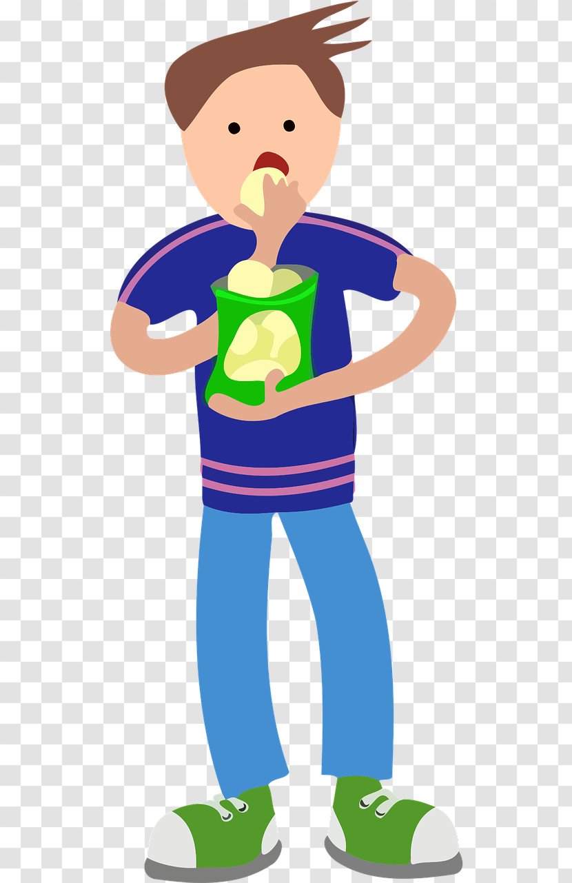 Clip Art Vector Graphics Potato Chip Eating - Hand - Selfconfidence Cartoon Child Transparent PNG