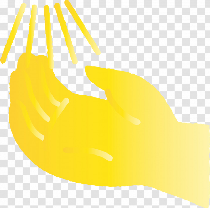 Yellow Hand Transparent PNG