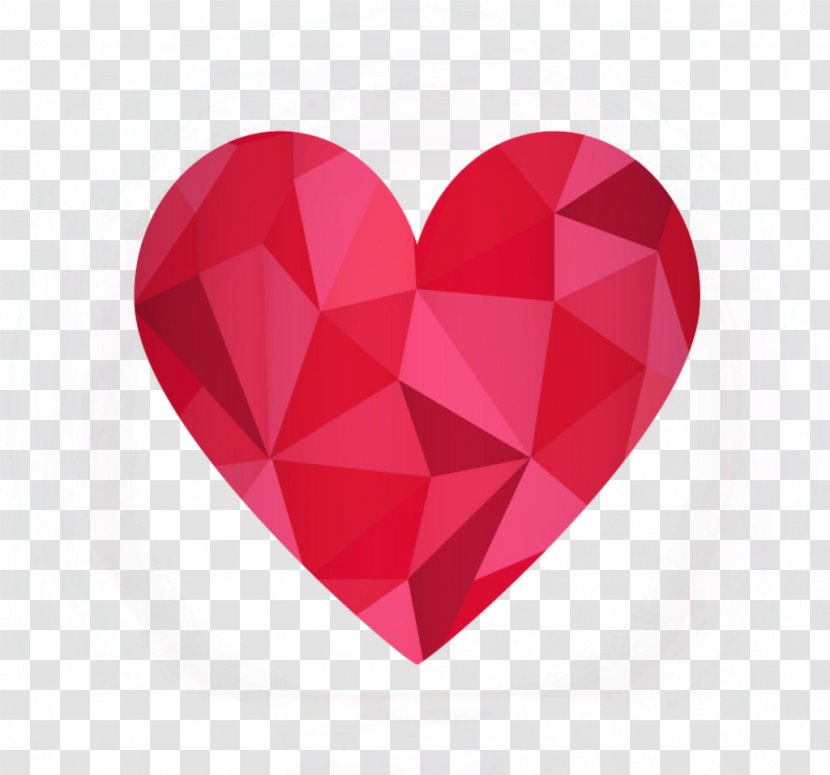 Heart Euclidean Vector Geometry - Red Diamonds - Diamond Transparent PNG