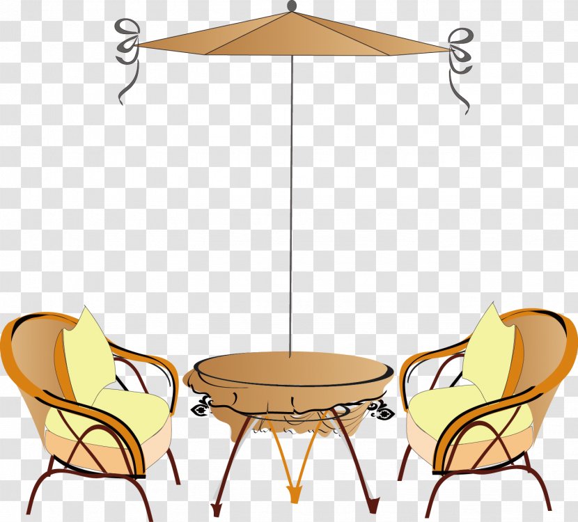 Coffee Cafe Table Chair - Lamp - Open Seat Umbrella Transparent PNG