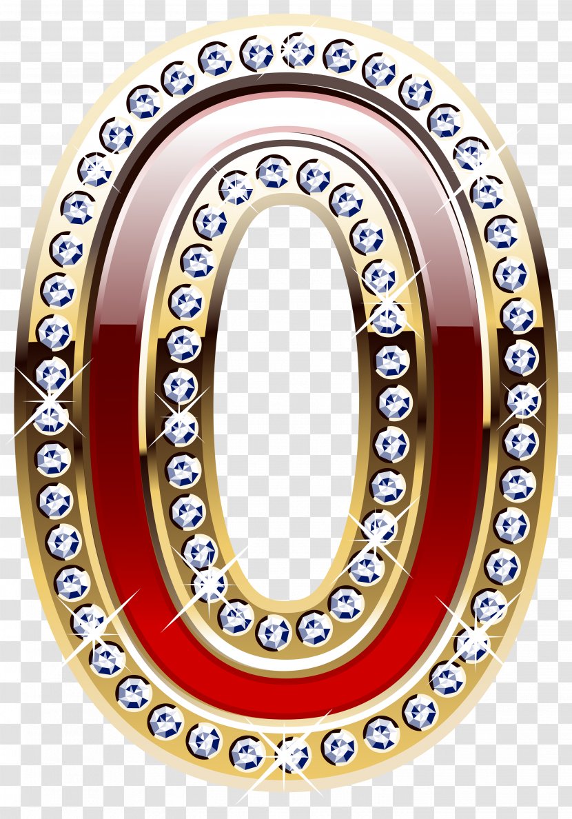 Number 0 Clip Art - Zero Element - Gold And Red Clipart Image Transparent PNG