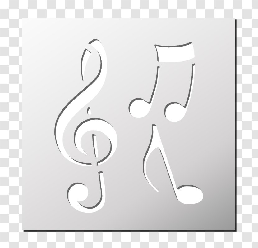 Stencil Musical Note Silhouette - Heart Transparent PNG