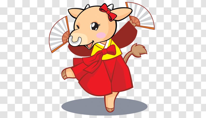 Cattle Cartoon Cuteness - Carnivoran - Dancing Cow Transparent PNG