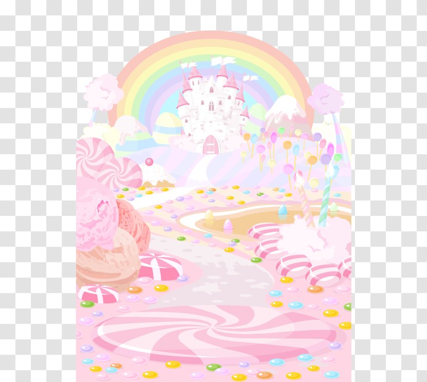 Candy Land Lollipop Cupcake Dessert - Sugar - Pink Fairy Tale World Transparent PNG