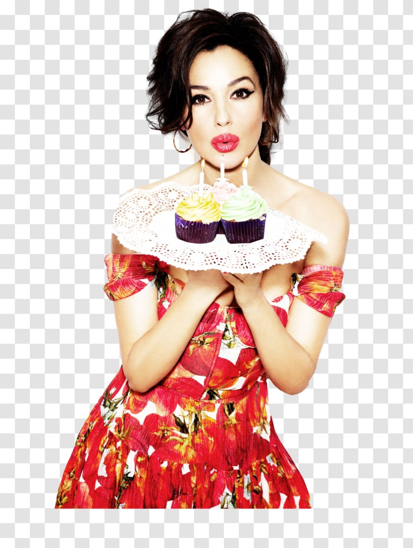 Monica Bellucci Birthday Cake Photography Card - Cartoon - Glamour Transparent PNG