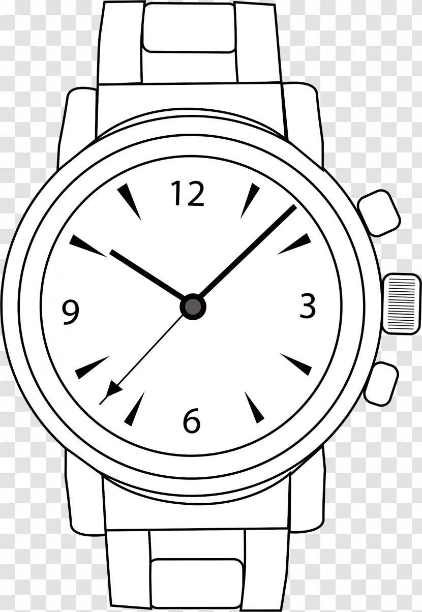 Analog Watch Pocket Clip Art - Black And White - Cliparts Strap Transparent PNG