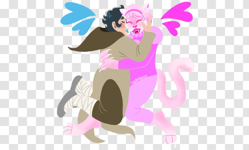 Furry Drawing - Pink - Wing Sticker Transparent PNG