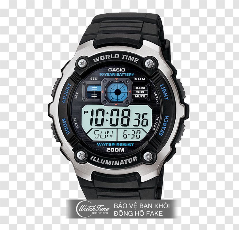 Casio Watch Water Resistant Mark Illuminator G-Shock - Luneta Transparent PNG