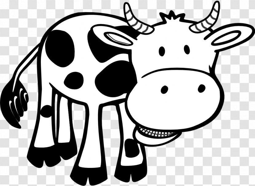 Holstein Friesian Cattle Calf Dairy Clip Art - Monochrome - Cows Clipart Transparent PNG
