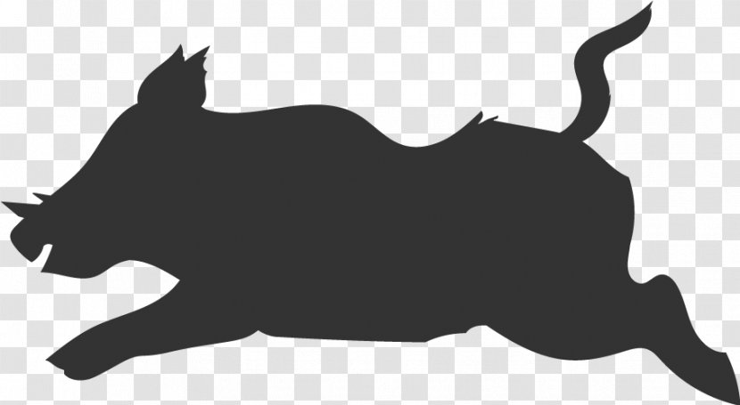 Wild Boar Silhouette Clip Art - Cat Like Mammal Transparent PNG