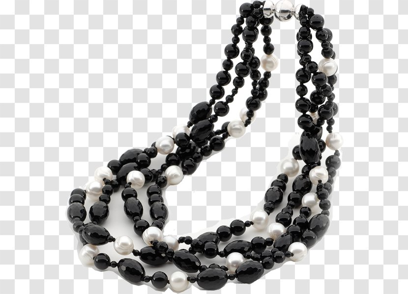 Onyx Bead Necklace Transparent PNG
