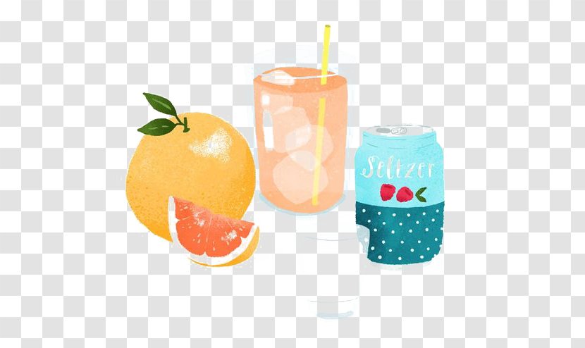 Juice Orange Drink - Hand-painted Transparent PNG