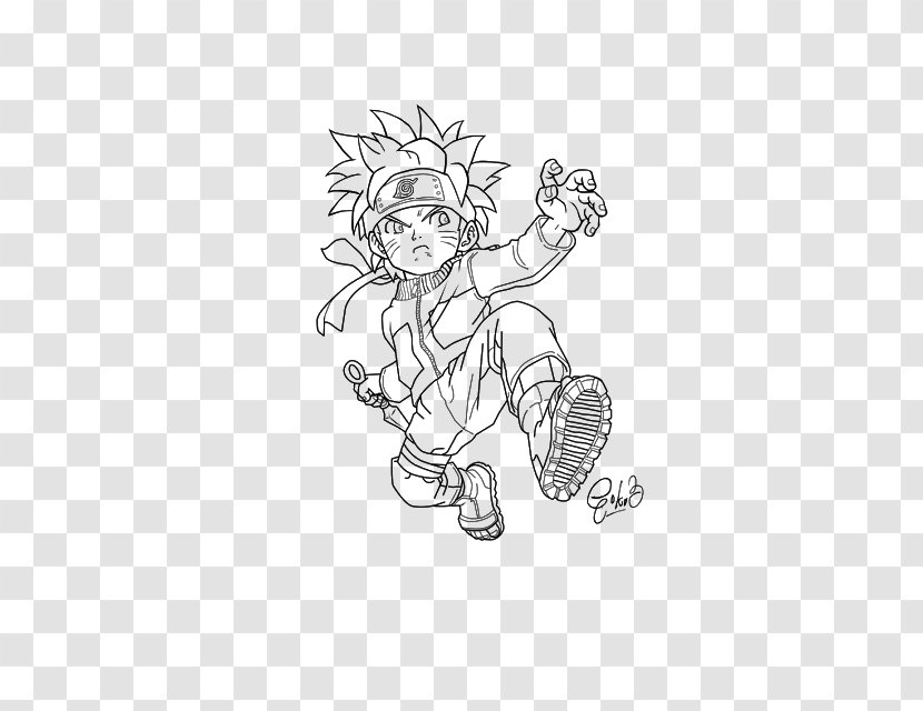 Line Art Goku Drawing Naruto - Tree Transparent PNG