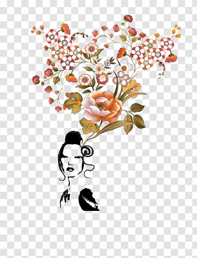 Woman Wallpaper - Flowers Transparent PNG