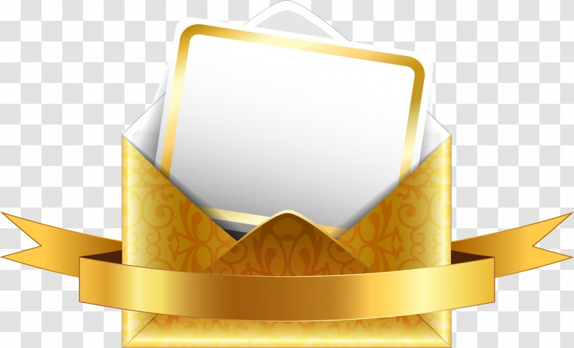Paper Envelope Ribbon Illustration - Dream Golden Transparent PNG