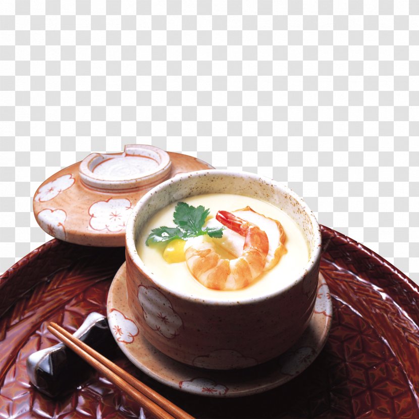 Chinese Cuisine Japanese Chawanmushi Restaurant Food - Savoury - Coconut Shrimp Pot Transparent PNG