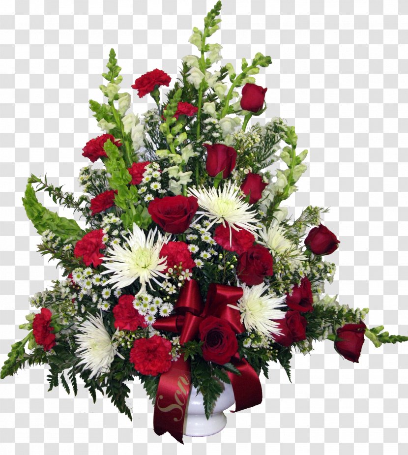 Red White Floristry Funeral Rose - Pink Family - Flower Bouquet Transparent PNG