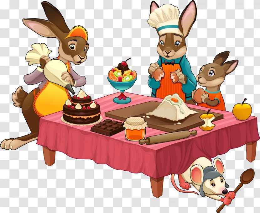 Candy Apple Cooking Rabbit Illustration - Royaltyfree - Kangaroo Family Transparent PNG