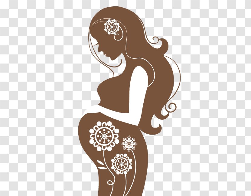 Pregnancy Clip Art - Silhouette - Mom And Daughter Transparent PNG