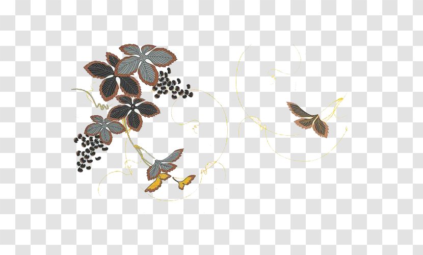 Grape Wallpaper - Pollinator - Hand Painted Style Transparent PNG