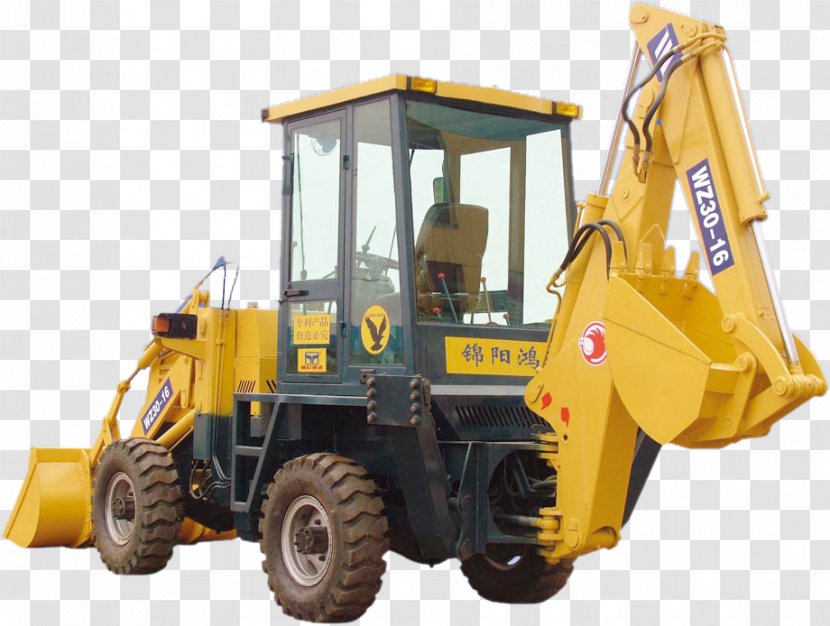 Bulldozer Machine Yellow Wheel Tractor-scraper Motor Vehicle - Large Car Transparent PNG