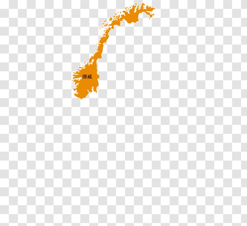 Norway Map - Orange Transparent PNG