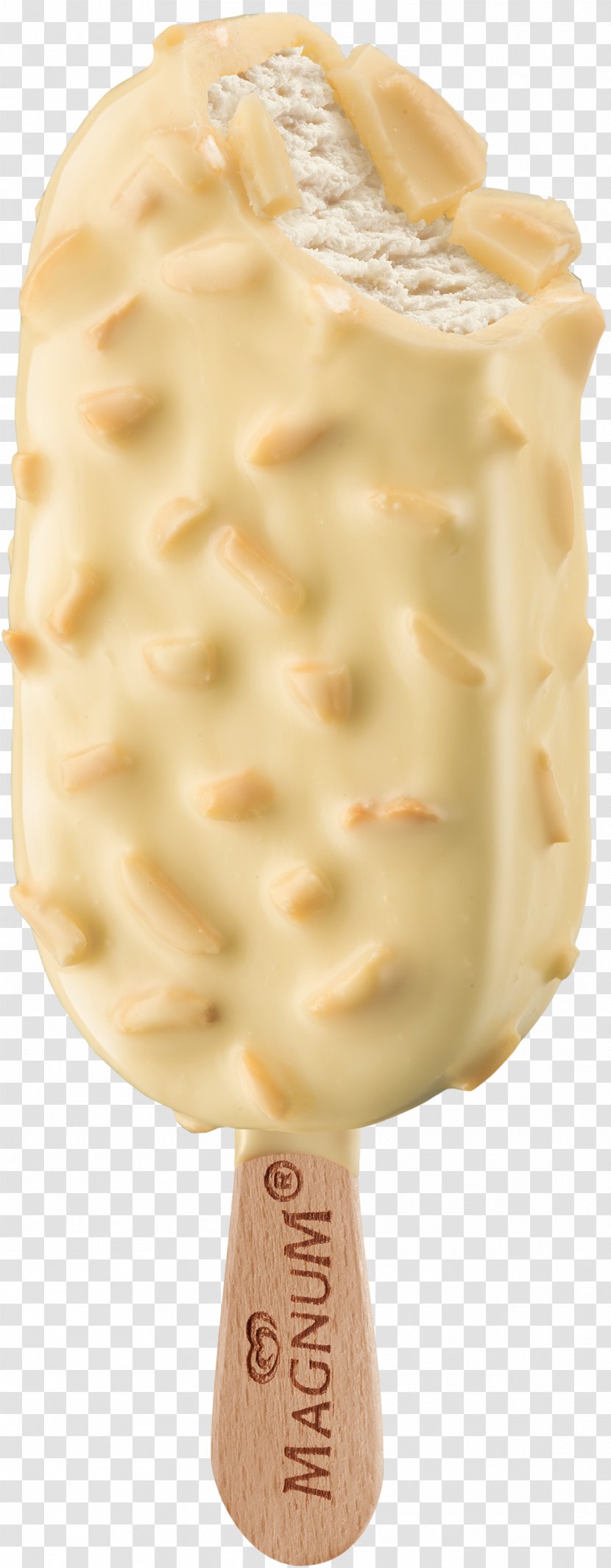 Ice Cream White Chocolate Magnum Wall's - Food - Almonds Transparent PNG