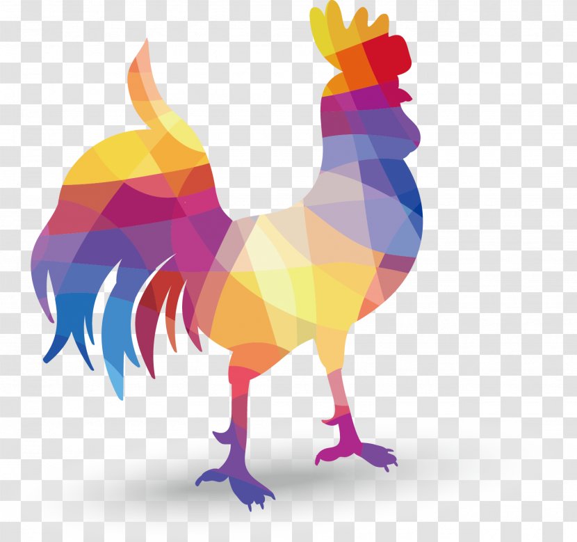 Rooster Geometry Geometric Shape - Chicken - Creative Cock Transparent PNG