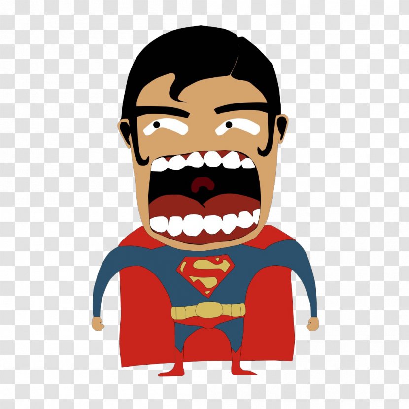 Clark Kent Cartoon - Fictional Character - Hand-painted Screaming Superman Transparent PNG