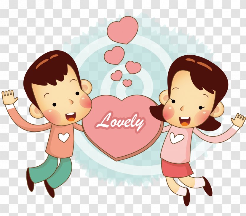 Holding A Loving Couple - Cartoon - Tree Transparent PNG
