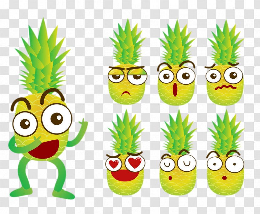 Pineapple Cartoon Clip Art - Grass Transparent PNG