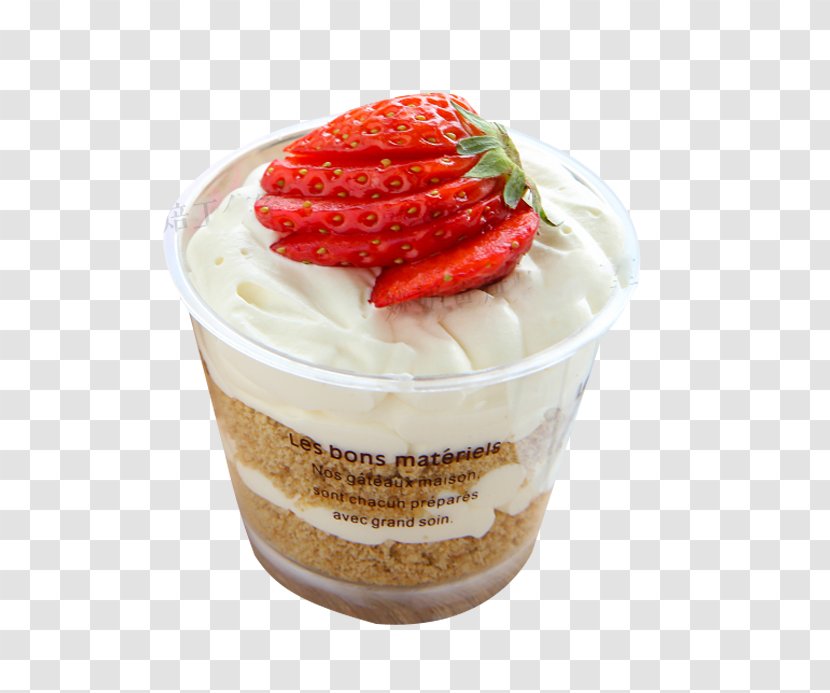 Cream Serradura Parfait Strawberry - Buttercream - Decorative Wood Bran Cup Transparent PNG