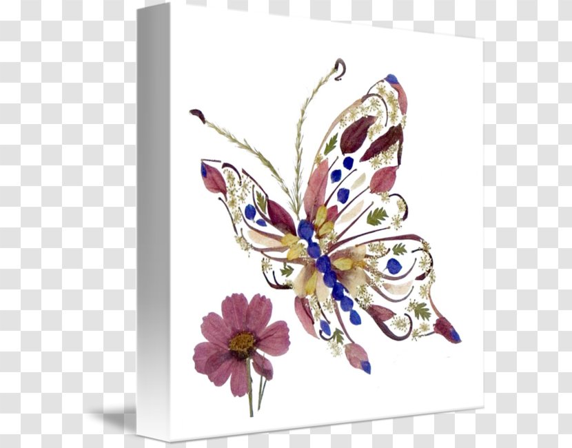 Pressed Flower Craft Floral Design Art Nouveau - Glossy Butterflys Transparent PNG